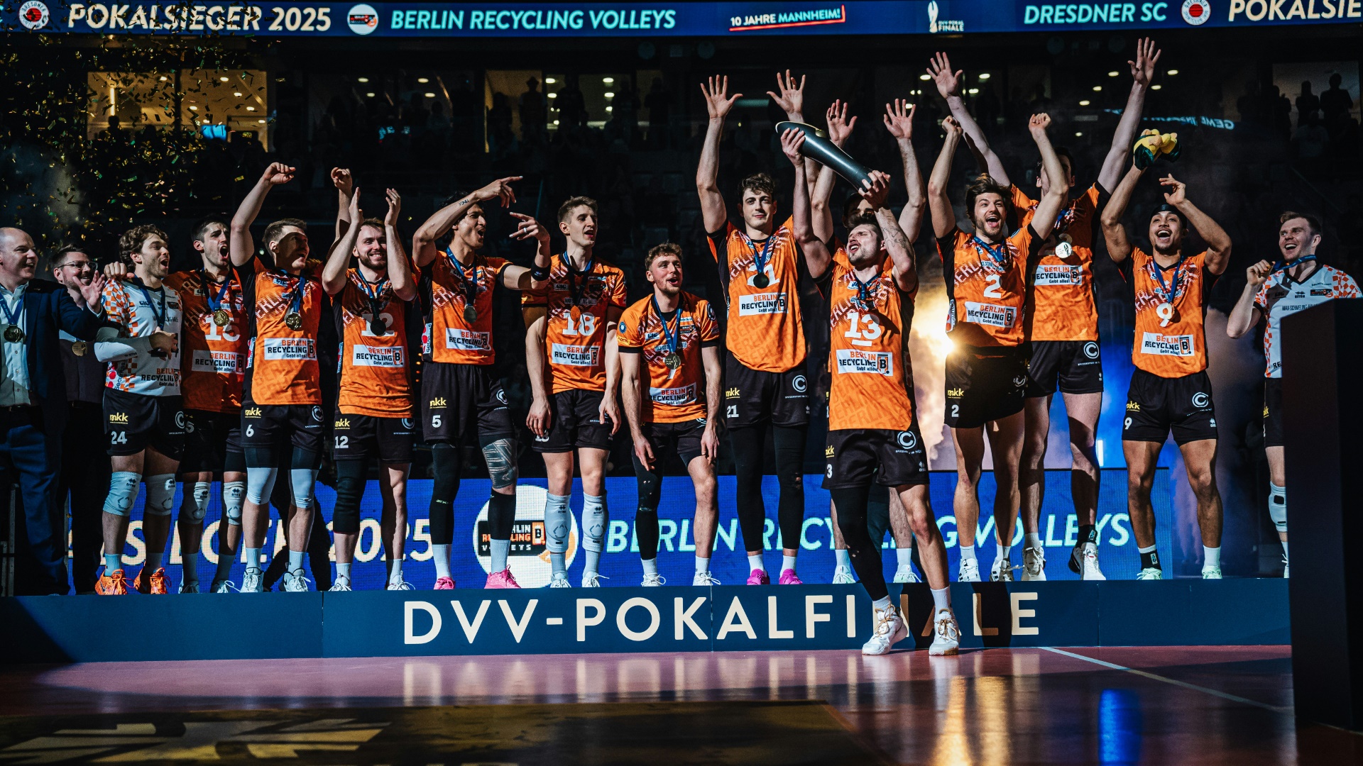 Die BR Volleys gewinnen den DVV-Pokal  (Foto: Justus Stegemann/Justus Stegemann/Justus Stegemann)