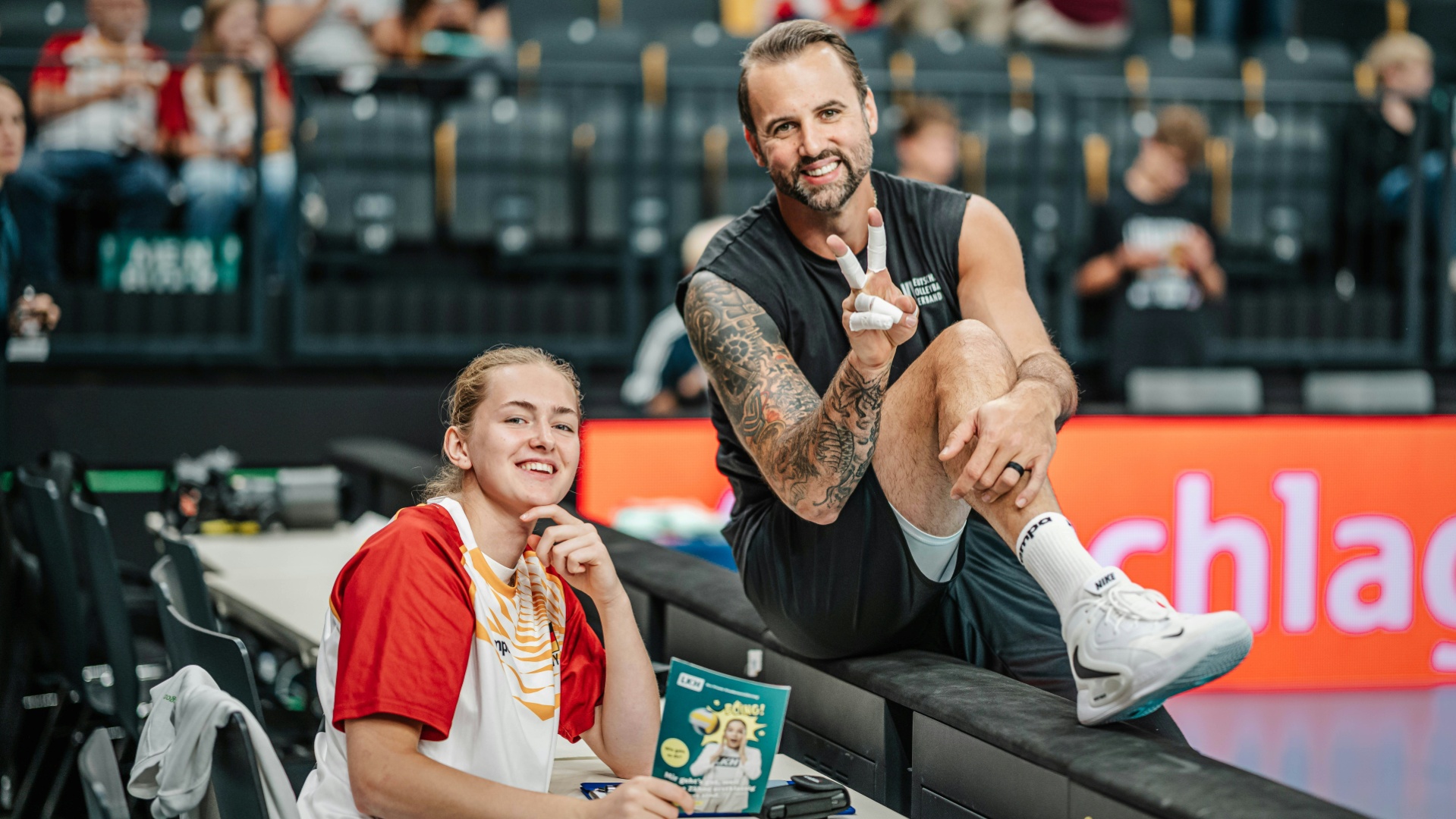 Leana Grozer (l.) mit Papa Georg Grozer (r.)  (Foto: IMAGO/SID/Anton Höfel)
